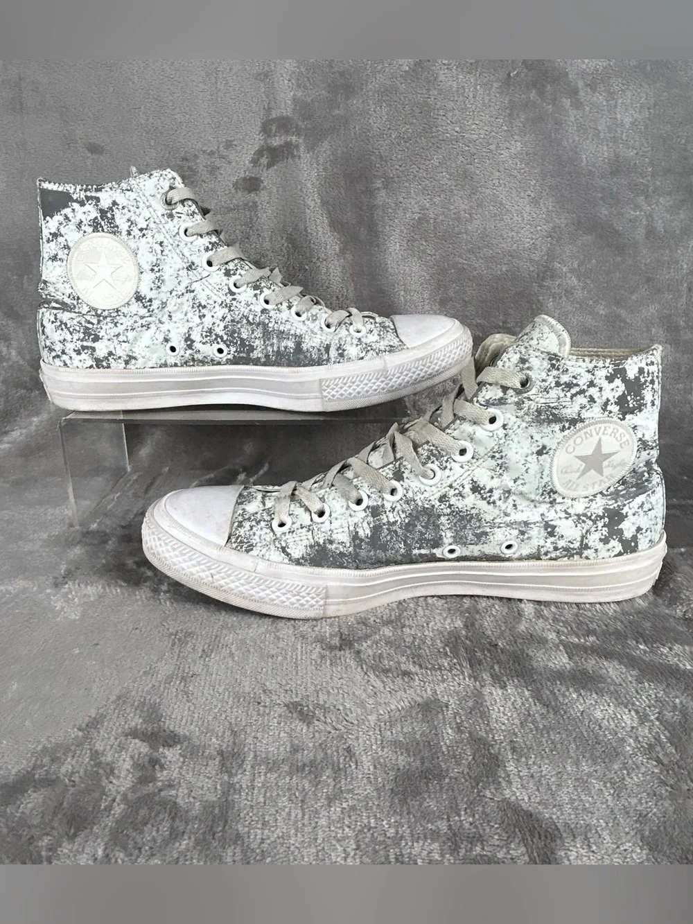 Converse All Stars Chuck Taylor II Lunarlon Mens 9.5 W 11 Gray Reflective Hi Top